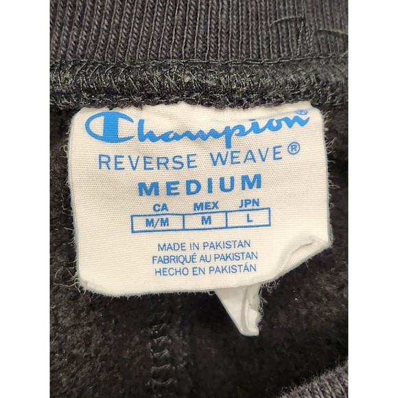 Champion Sweatpants Men's M Black Reverse Weave Jogger Colorful Logo Athleisure - Picture 5 of 6